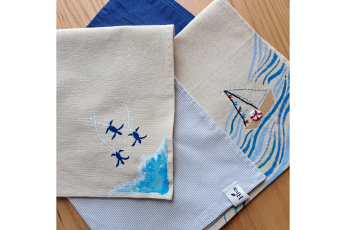 ست ۴تایی دستمال آشپزخانه و نمگیر لنین و الیاف طبیعی (جذب عالی)